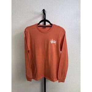 Stüssy Long Sleeve Logo T-Shirt - Size XS - Burnt Orange-NEW